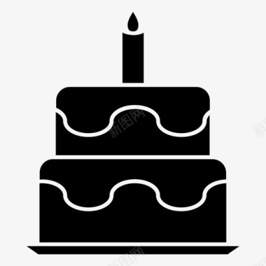 生日蛋糕生日蜡烛庆典图标