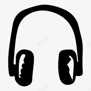 耳机音乐素描图标