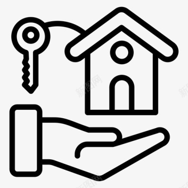 房屋所有权首付房屋钥匙图标