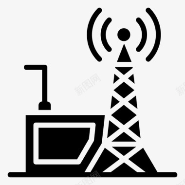 发射塔新闻传播新闻传输图标