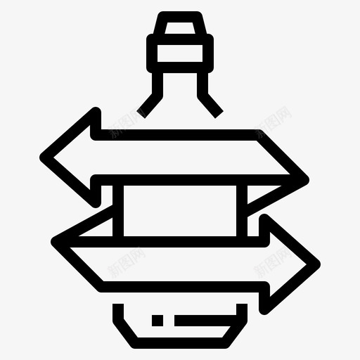 玻璃瓶回收水svg_新图网 https://ixintu.com 回收 玻璃瓶 轮廓 图标