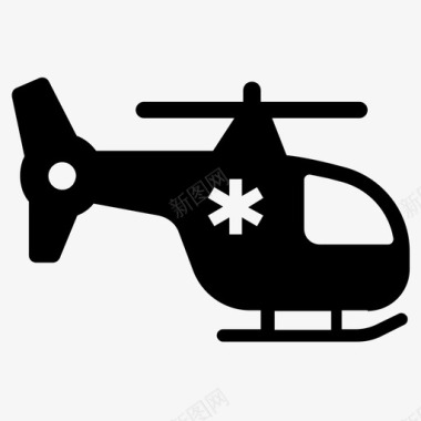 空中救护车救护车直升机直升机紧急情况图标
