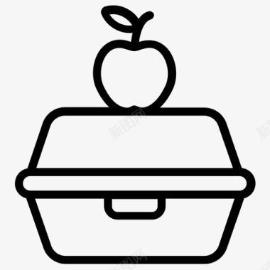 午餐盒减肥食品健康食品图标