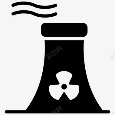 放射性窑炉砖厂原子反应堆图标