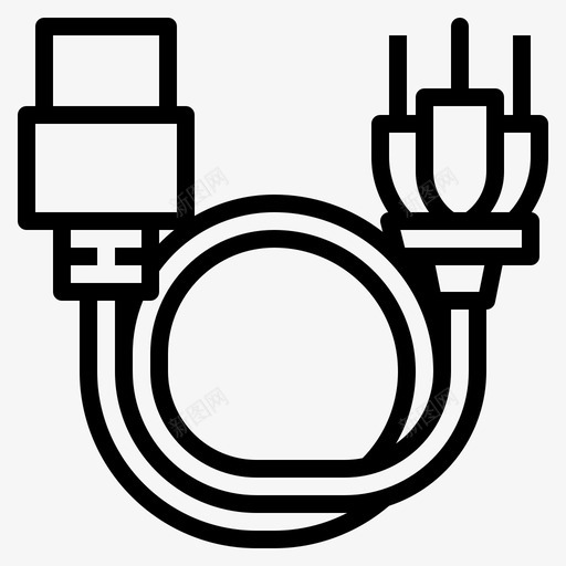 软线电缆电子硬件svg_新图网 https://ixintu.com 软线 电缆 电子 硬件 插头 电脑硬件 外形 图标