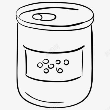 罐头食品密封容器罐头图标