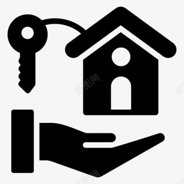 房屋所有权首付房屋钥匙图标