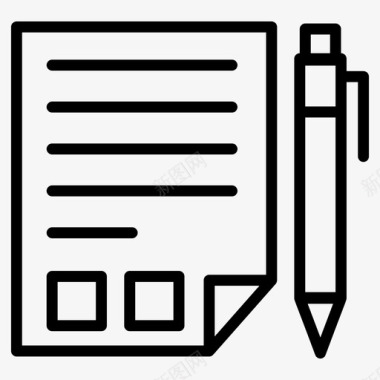 书写工具文件铅笔与页面图标
