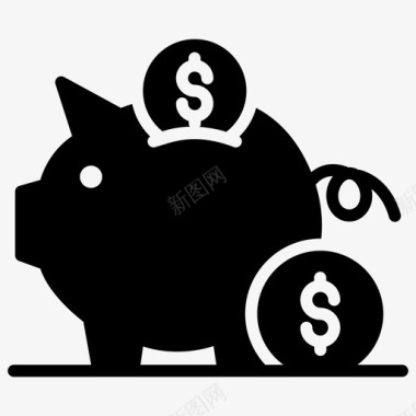 小猪银行金融投资钱箱图标
