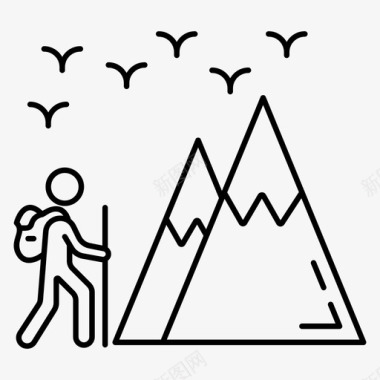 登山者远足者图标