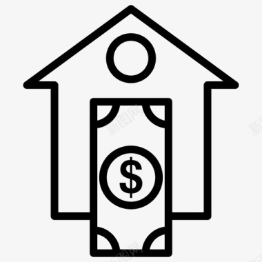 房价昂贵的房子房子成本图标