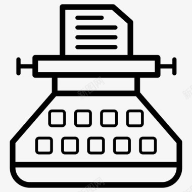 打字机内容写作文案图标
