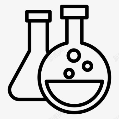 化学实验室化学烧杯锥形烧瓶图标