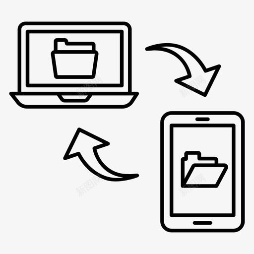 数据交换数据共享数据同步svg_新图网 https://ixintu.com 数据 交换 同步 共享 数据传输 一组 文件 文件夹 向量 图标