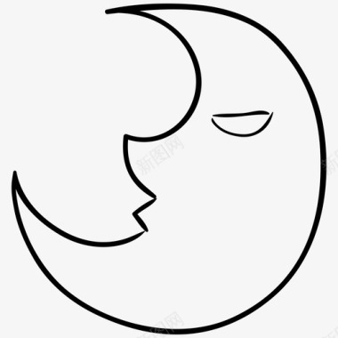 月食天文学概念半月图标