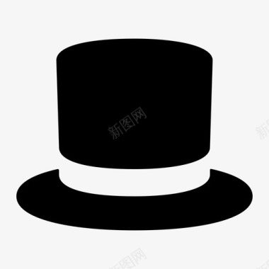 礼帽圆筒绅士图标