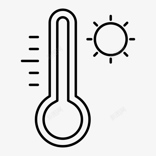 温度计热的太阳svg_新图网 https://ixintu.com 温度计 太阳 温度