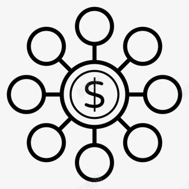 财务多元化资产配置财务网络图标