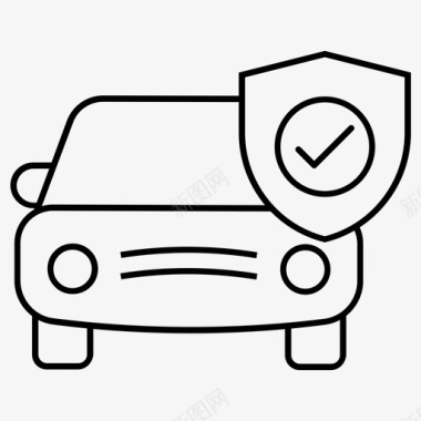 汽车保险汽车保护运输图标