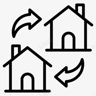房屋交换房屋搬迁房屋置换图标