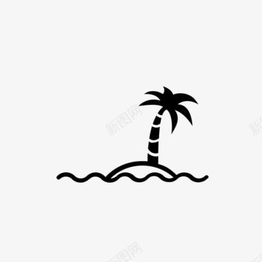 海滩椰子树大自然图标