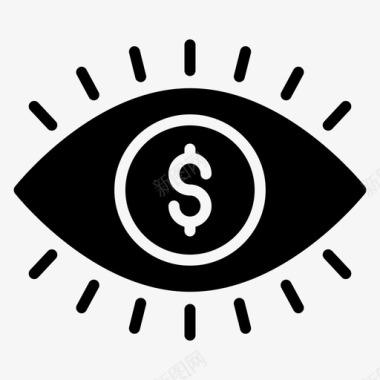 金融眼商业眼美元眼图标