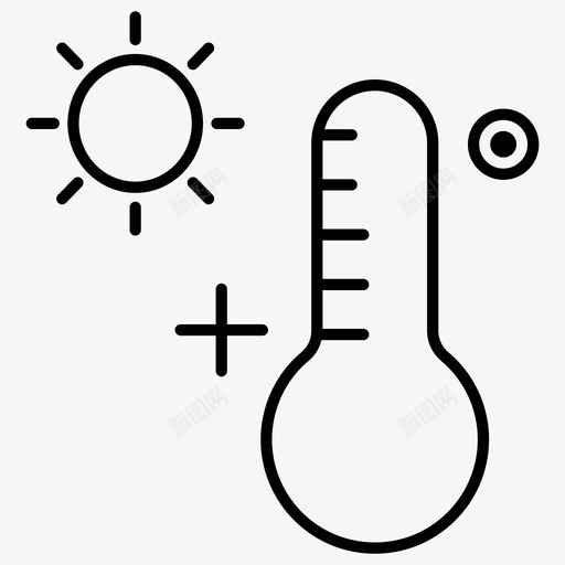 温度气候炎热天气svg_新图网 https://ixintu.com 图标 温度 气候 炎热 天气 读数 温度计 彩色 轮廓 字形 集合