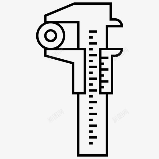 游标卡尺五金件长度测量svg_新图网 https://ixintu.com 游标卡尺 五金件 长度 测量 测量仪器 螺纹