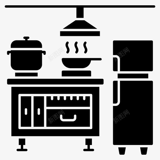 厨房烹饪区烹饪室svg_新图网 https://ixintu.com 家庭 厨房 烹饪区 烹饪 小厨房 一组 图示 矢量 矢量图 图标