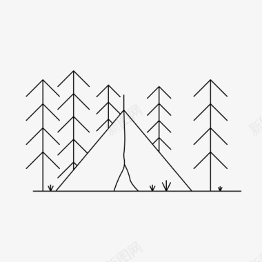 露营野营森林图标