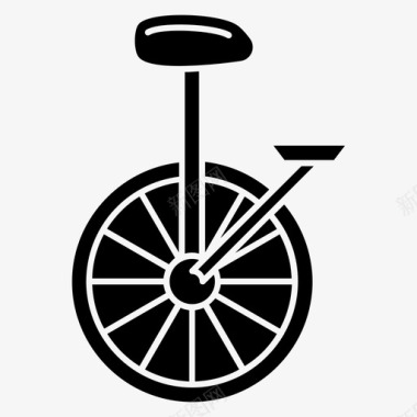 单轮自行车马戏团独轮车小丑自行车图标