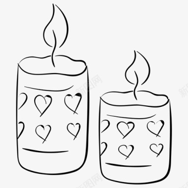 爱情蜡烛烛光微光图标