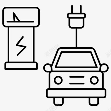电动汽车汽车技术生态汽车图标