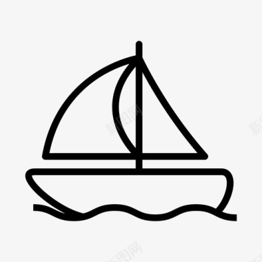 帆船轮船旅行图标