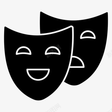 剧院面具狂欢节面具马戏团面具图标