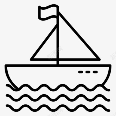 船漂流帆船图标