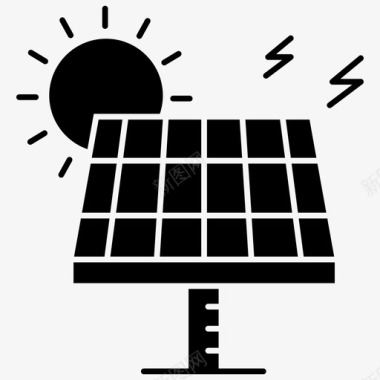 太阳能电池板可再生能源太阳能发电图标
