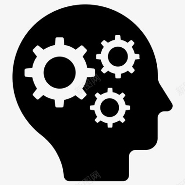 知识管理系统大脑处理头脑风暴图标