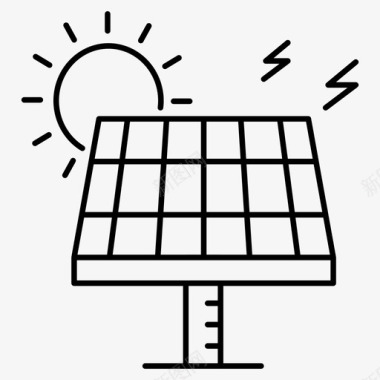 太阳能电池板可再生能源太阳能发电图标