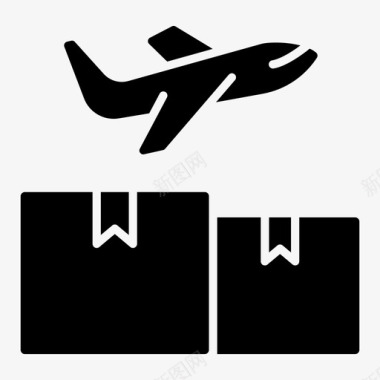 航空货运航空旅行航空运输图标