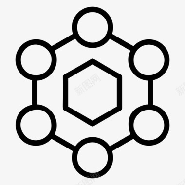 分子结构丛簇图标