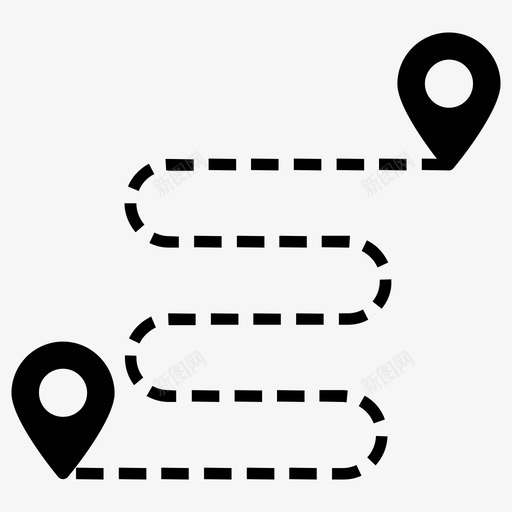 目的地地图导航路径svg_新图网 https://ixintu.com 目的地 地图 导航 路径 固定 点点 位置 路线