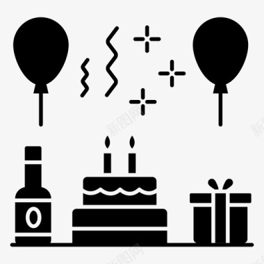 生日聚会面包店项目生日蛋糕图标