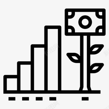 利润策略成长投资图标