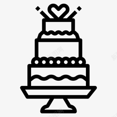 婚礼蛋糕面包房结婚图标