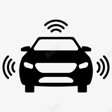 汽车网络信号物联网智能汽车图标