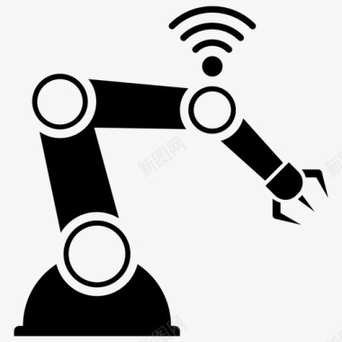 无线机器人手臂人工智能自动化图标