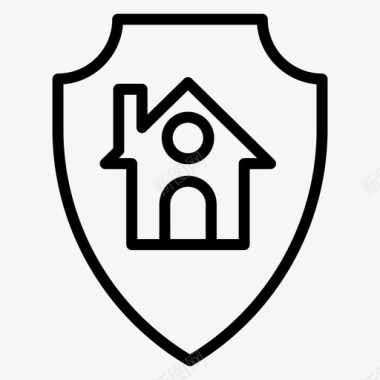家庭安全家庭保护房屋盾牌图标