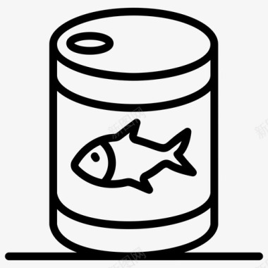 海鲜罐头罐头食品鱼图标