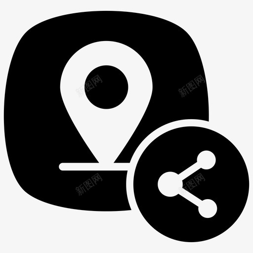 共享位置地理位置导航svg_新图网 https://ixintu.com 共享 位置 地理位置 导航 方向 社交 媒体 图标 集合